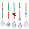Atrapasol Cristal Prisma en Forma de Corazón - Set de 5 Atrapa Sol con Perlas de Chakra para Decoración de Ventanas - Atrapasol de Cristal