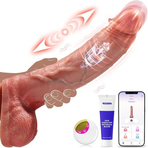 AI Sync Dildo Realistico Doppi Vibratoreper Donna Professionale, Riscaldamento 9 Spinta Vibrazione Modalità App, Vibratore Sexytoysys Donna Vibratoriper Donne Sex Toys Adatto all'Eserciz ZC