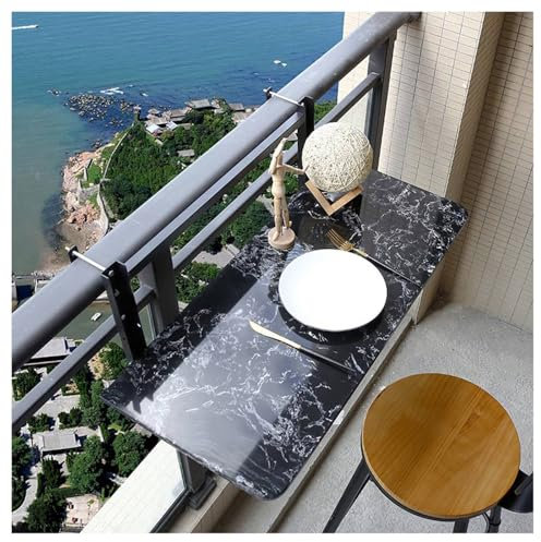 Tavolo da balcone regolabile in altezza per giardini e terrazze, multifunzione, pieghevole, tavolo da bar (59,9 x 35,1 cm)