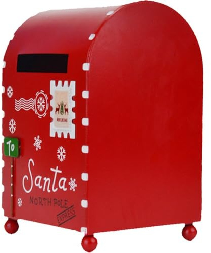 Dianzan Mini Boîte Aux Lettres De Noël, Porte-enveloppe De Journal en Métal, Accessoires De Décoration Hoto pour Maison, Décorations De Noël