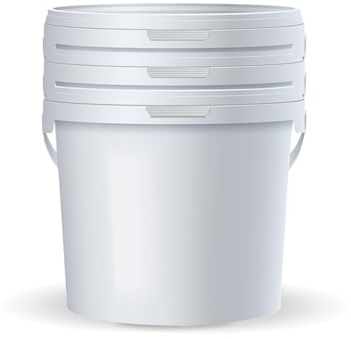 POSH Cubo con tapa, 10 l, blanco, plástico, apto para alimentos, a prueba de fugas, inodoro, robusto, hermético, cubo con asa (3, 10 l)