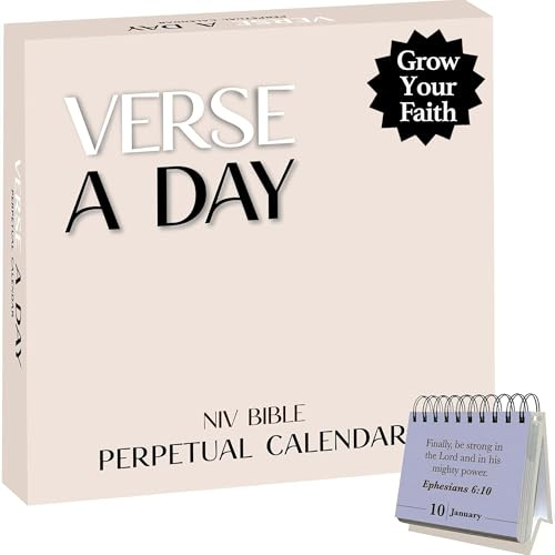 Verse A Day Perpetual Calendar | Enjoy it Year After Year, 365 Christian Verses from the NIV Bible to Inspire Your Daily Devotional, Positive Inspirational Religious Daily Verses for Men & Women
