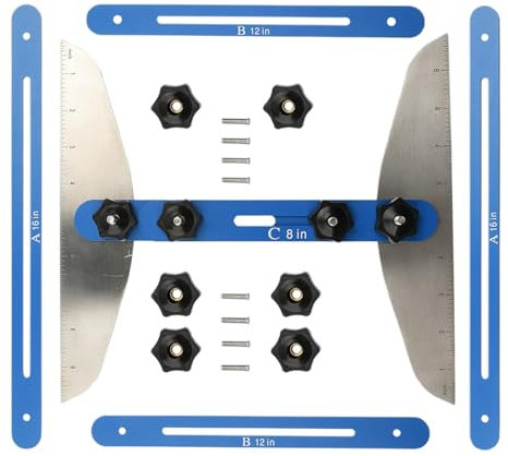 Treppenmessermessgeräte, Stiefmessungsvorlagen-Jig, Klapper-Lineal-Vorlage, hochpräzise Layout-Gadget, einfach zu bedienen, 11-60 Zoll, für Riser, Regale, Treppen,