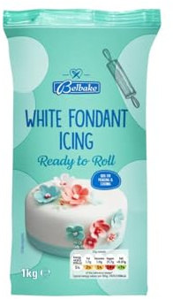 Fakhri White Ready to Roll Fondant Icing 1Kg | Smooth Sugarpaste for Cake Decorating, Birthday, Wedding & Baking UK