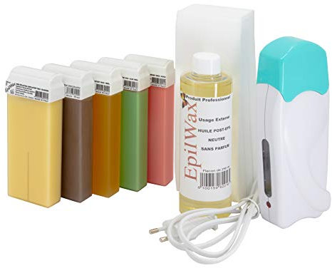 EpilWax SAS Kit d 'Hair Entnahme Solo Full komplett zu La Wachs Einweg verschiedene Duft, mit Rad Grand Modell für die Beine, Achseln, und der Körper