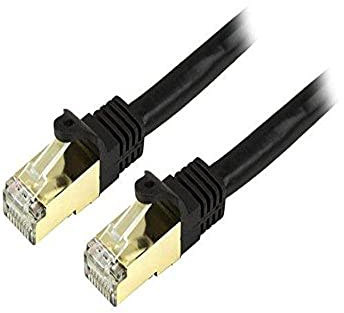 StarTech 2ft CAT6a Ethernet Cable - 10 Gigabit Shielded Snagless RJ45 100W PoE Patch Cord - 10GbE STP Network Cable with Strain Relief - Black - UL, TIA (C6ASPAT2BK)