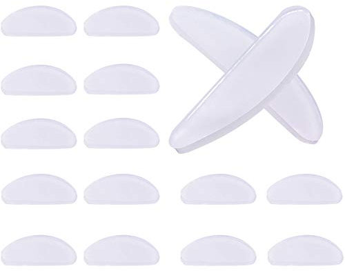 10 Paare Adhesive Nasenpads Anti Rutsch Silikon Brillen Pads für Gläser Sonnenbrille Brille (Transparent, 1 mm)