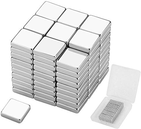 Wukong 50 pezzi Magnete Neodimio quadrato,Magnete da frigorifero Calamita da bacheca Magnete permanente Magnete per lavagna interattiva,10x10x3 mm