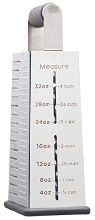 Masterclass Râpe à Fromage/Tranchoir à Aliments/Jambon Zesteur 5-en-1 avec Repères de Mesure, Acier Inoxydable, 11 X 8 X 24 cm