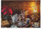 Tea Set Floral Design Novelty Tempered Glass Chopping Board - Large
