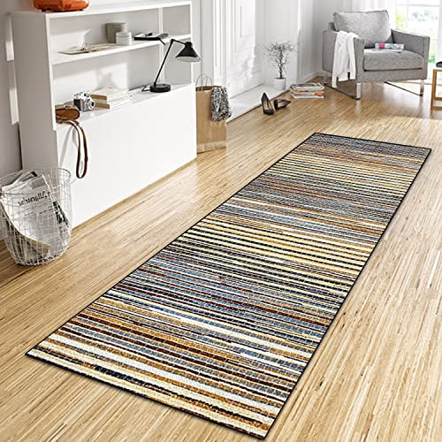 WTHYGB Teppich Läufer Flur Küche 80x250 cm, rutschfest Waschbar Dauerhaft Küchenläufer Flurläufer, Lang Dauerhaft Polyester Beige Teppichläufer für Korridor, Schlafzimmer, Innen Wohnzimmer