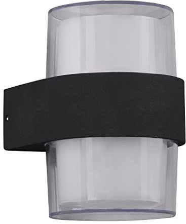Reality Leuchten LED Außen Wandleuchte Molina R22052142, Druckguss Aluminium anthrazit, Schirm Kunststoff, inklusiv 2x 4.6 Watt LED