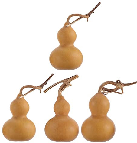 VALICLUD 4Pcs Natural Gourd Ornament Set 2.6 Inch Mini Decorative Gourds for Home Office Festival and Craft Use