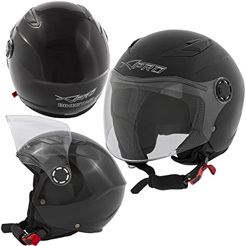 Casco Moto Scooter Niño Chicos Infantil Seguridad Homologado ECE 22 06 Negro M