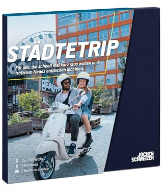 JOCHEN SCHWEIZER Geschenkbox Städtetrip,Verschiedene Hotels an 150 Standorten, Hotel-Gutschein für 2 Personen