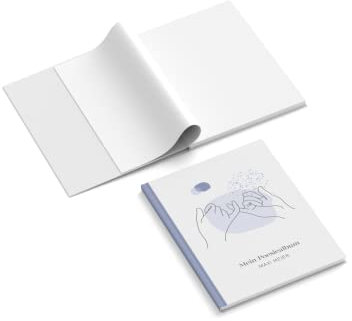 easyprint Poesiealbum personalisiert mit Name/Text | Design Freundschaft | 148 x 210 mm | Hardcover | Papier 100 g/m² | Blanko Innenseiten | Farbe wählbar | Freundebuch | Erinnerungsbuch (Blau)