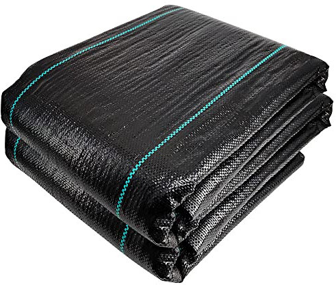 VOUNOT® Unkrautvlies 2x25m, Reißfestes Gartenvlies Wasserdurchlässig, Mulchfolie für Garten, Hochbeet und Terrasse, Premium Unkrautfolie 100g/m²