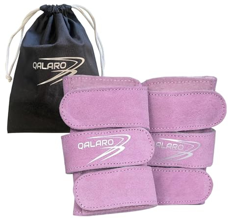 QALARO Suede Wrist Supports (Pair) with Bag | Gymnastics, Acrobatics, Cheer Adjustable Wrist Guards | Wrist Injury Prevention | Wrist Support Brace | Hand Wraps