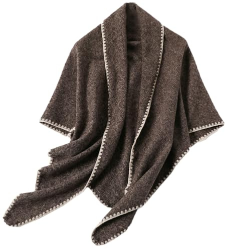 Rungion Women's Winter Triangle Scarf Shawl Winter Solid Poncho Capes Large Warm Shawl Neckerchief Wraps