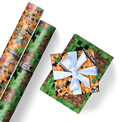 HOOKTA 10 Stück Spiel Geschenkpapier 51 x 75 cm Kraftpapier Langlebig Geschenkpapierbögen für Kindergeburtstage Party Festliche Dekoration (Unregelmäßige Fotos & Fotoalbum)