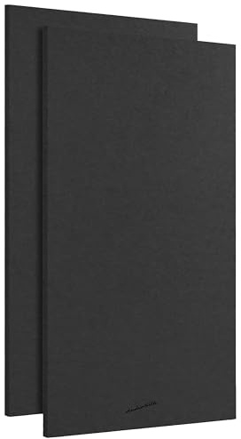 AudioSilk Akustikpaneler, 2-Pack, Stor, 116 x 58 cm, Svart