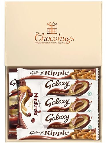 Chocohugs Chocolate Gift Box Hamper | Filled with Galaxy Smooth Milk Chocolates, Minstrels, Ripple | Gift Box | Gift for Children, Mother, Father, Teacher | Treat Box (Standard, All Occasions 2)