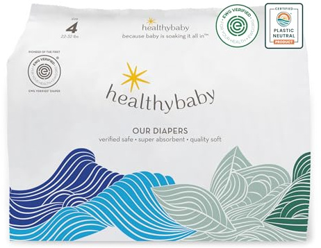 Our Diapers | The First EWG Verified & Microbiome-Friendly Diaper | 12-Hour Leak Protection | Made with Organic Cotton & Plant-Derived Materials | Totally Chlorine Free | Size 4 (22-32 lbs) 36 Count