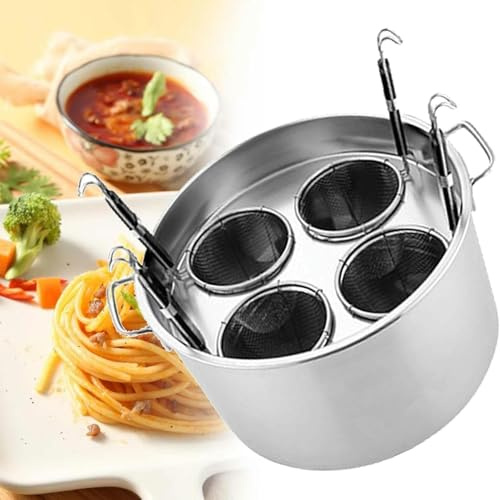 WDWDW Ollas de Acero Inoxidable para Pasta y Espaguetis, Juego de Utensilios para Espaguetis, Olla de Acero Inoxidable para Espaguetis, Utensilios para Espaguetis de Acero Inoxidable