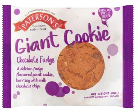 Paterson's Giant Chocolate Fudge Cookie 60g (Pack of 18)