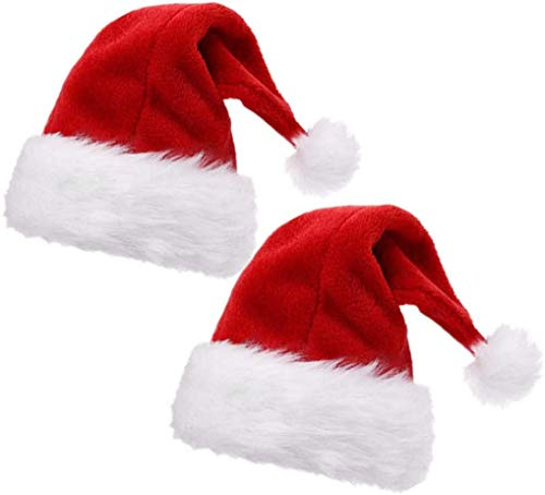 DIYASY 2PACK Santa Hat,Christmas Santa Claus hat Hat for Kid Velvet Christmas Hats for Christmas