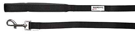 Doodlebone - Padded Dog Lead - Comfortable Dog Leash with Soft Neoprene Padded Handle, Strong Clip, 120cm Length, Machine Washable for Everyday Walks & Training - 25mm - Coal