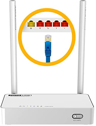 Totolink N350RT | Router WiFi | 300Mb/s, 2,4GHz, 5X RJ45 100Mb/s, 2X 5dBi, botón WPS, Control Parental, Router Inalámbrico, IPTV, Multi SSID, Aplicación de Control Remoto