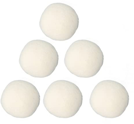 Torkbollar av Ull, 6 Stycken, Absorberar Föroreningar, Minskar Statisk Elektricitet, Eliminerar Lukt, 5cm, för Hemmet