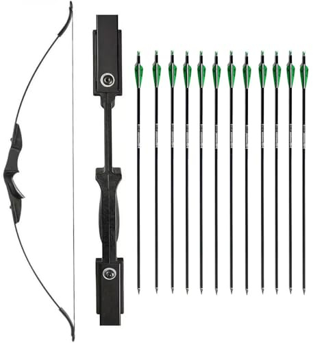 Archery 40LBS Recurve Bows Archery Set Survival Longbow for Recurve Bow Target Practice Outdoor Hunting Archery Carbon Arrows (30LBS)
