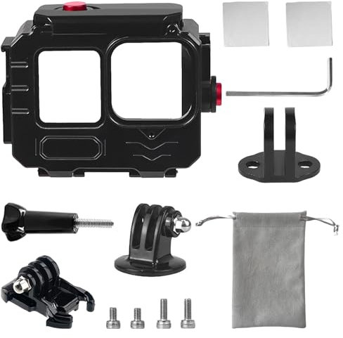 263FT/80M Aluminum Alloy Waterproof Case for Go Pro Hero13/Hero12/Hero11/Hero10/Hero9 Black, Underwater Diving Protective Housing Shell for Go Pro Hero 13 Action Camera with Bracket Accessories