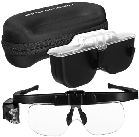 HOMSFOU Vergrösserungsglas Mit Led-licht Freihändige Lupe Schutzbrille Für Detaillierte Betrachtung Kleiner Objekte Wiederaufladbar Über USB-Kabel