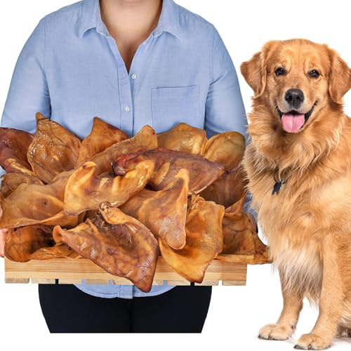 Schweineohren für Hunde 20 Stück Größe L 1kg | Ganze getrocknete Schweineohren Kauartikel | 100% natürlich | Langanhaltender Kauspaß | Getreidefrei | Ideal für kleine & große Hunde