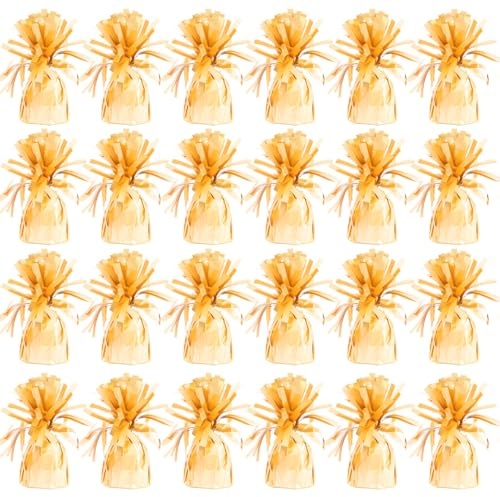 PARTYRAMA.CO.UK Matte Peach Foil Helium Balloon Weights 175gr - Pack of 24 - Durable & Colourful Weights for Birthdays Parties, Events & Celebrations - Perfect Balloon Weight Holders