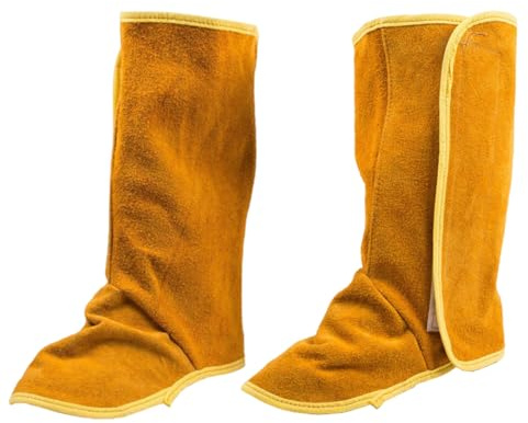 Protezioni per piedi per saldatore - ghette da lavoro rinforzate, resistenti al calore | materiale in pelle antiscivolo di alta qualità, copertura integrale contro spruzzi scintille, ideale