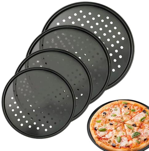 Pizzapan Kolstål Köksaccessoarer Med Fyra Delar