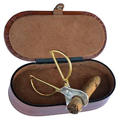 Gifaz Mezzaluna Doré Made in Italy Coupe-Garçons Coupe-Garçons dans une Boîte Cuir Bi