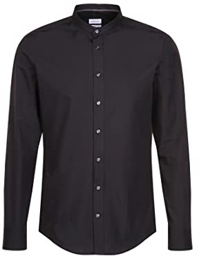 Seidensticker Manches Longues Fines avec col Montant Infroissable Chemise d'affaires, Noir (39), 42 Homme