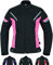 Damen motorradjacke mit protektoren für Sommer oder Winter - Textil wasserdicht motorroller motorrad bikerin mantel mit schutz rüstung (EN 1621-1) - Schwarz Rosa - XXL