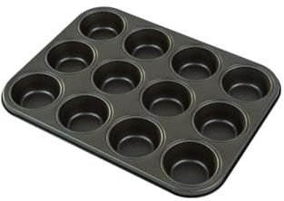 Gobel - Plaque à 12 Muffins - Acier - Revêtement Antiadhérent Bicouche Garanti sans PFAS - Qualité Professionnelle