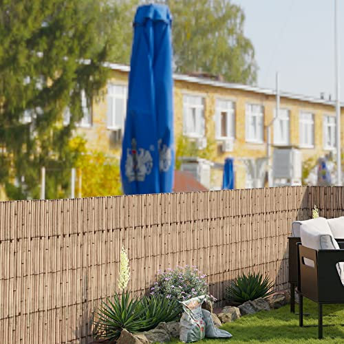 casa.pro Schilfrohrmatte Allzio Sichtschutz Zaun Garten Sichtschutzmatte 500 x 100 cm Schilfmatte Terrasse