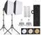 Andoer Kit de iluminación para fotografía de estudio con luz LED de 85 W, 2 unidades de 40 x 40 cm, 2 trípodes de luz de 1,7 m, 2 mandos a distancia, 2 x 1 bolsa de transporte