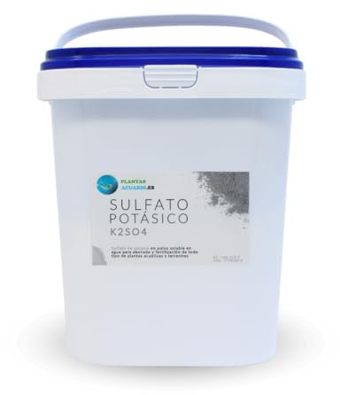Sulfato de Potasio 5Kg, Abono Sulfato Potasico Fertilizante hidrosoluble para Plantas de Jardín y Acuario (K2SO4), abonado de potasio y azufre para todo tipo de vegetales y cultivos