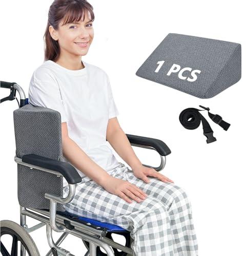 KAAMOS Lateral Support for Wheelchair Pads Cushions for Seniors Wheelchair Pillow Back Support Foam Wedge Cushion Wheel Chair Side Guards Panels Stabilizer Attachment (1Pcs)