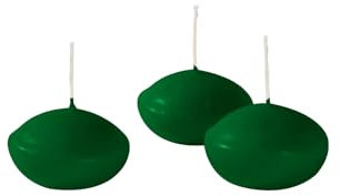 Schwimmkerzen Durchmesser 4,5 cm Höhe 2,7 cm - 20 Stück - Farbe Dunkelgrün - Cereria Di Giorgio