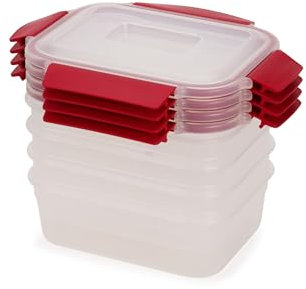 Joseph Joseph Nest Lock Rectangular 4-Piece Food Storage Container Set, Space-Saving, Airtight Leakproof Lids, BPA-Free, 1.1L
